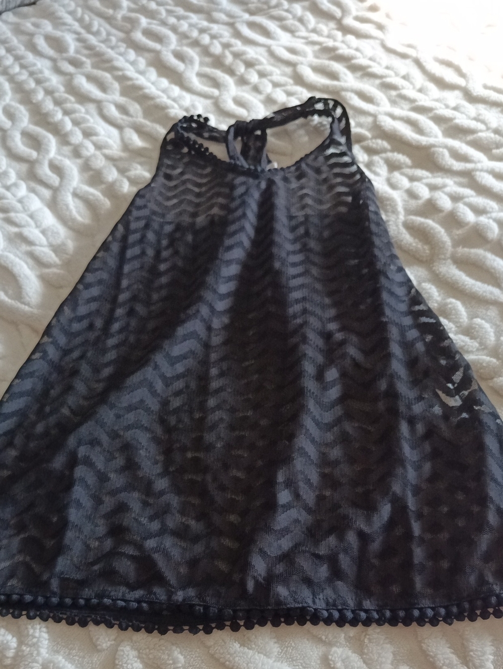Mud Pie Black Chevron Lace Swim Coverup